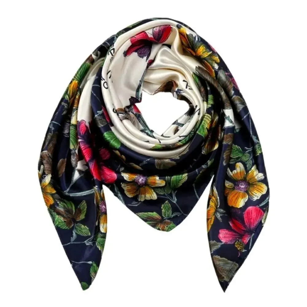 Fashion Head Scarf Headwraps for Women Silky Scarf Female Satin Print 35 x 35 in